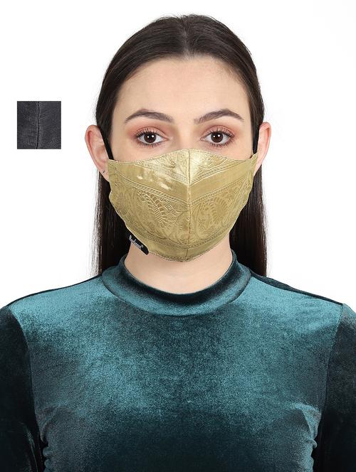 multi colored silk anti-pollution women mask set of 2 - 17534964 - Standard Image - 1