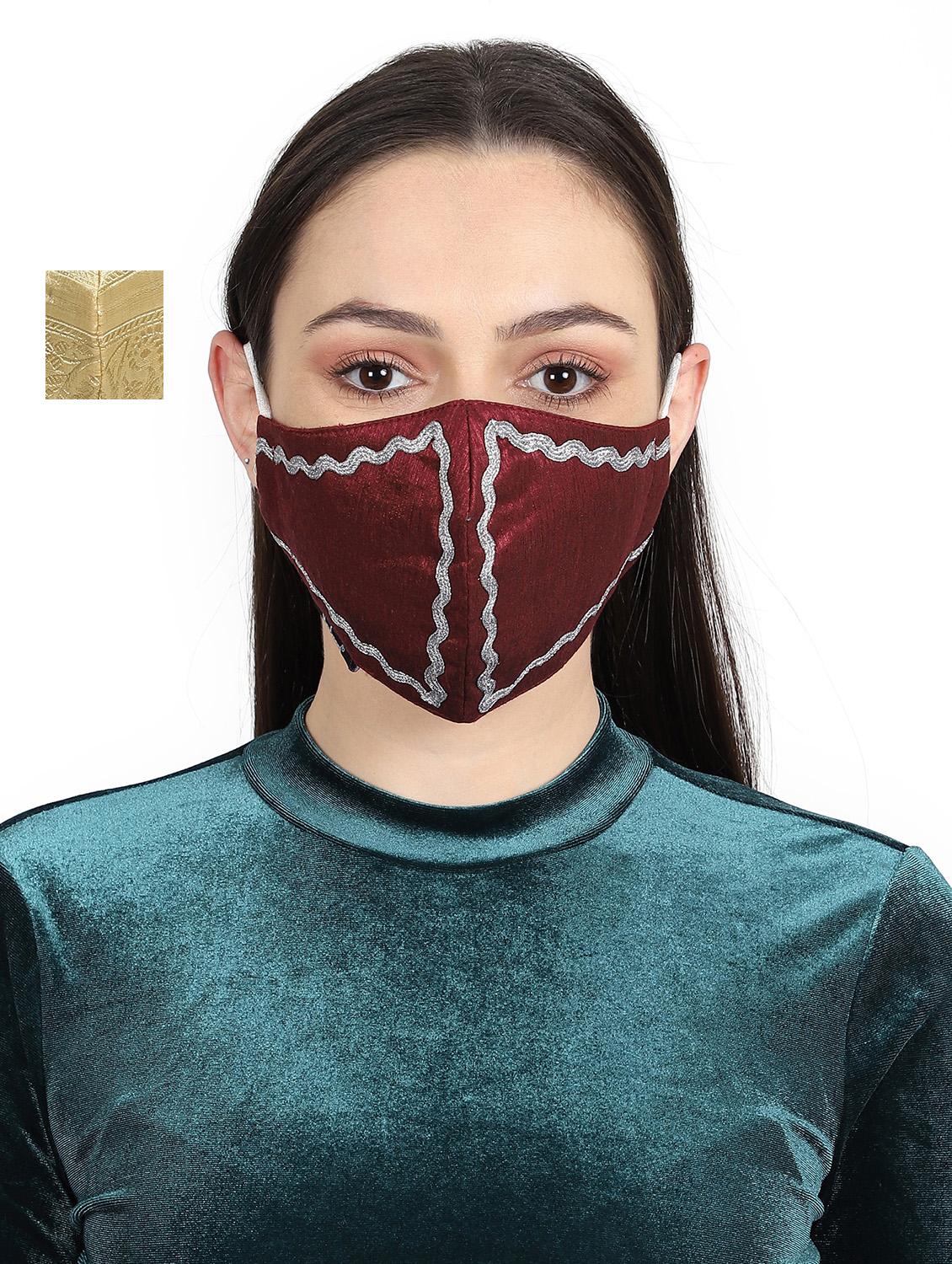 multi colored silk anti-pollution women mask set of 2 - 17534965 - Zoom Image - 1