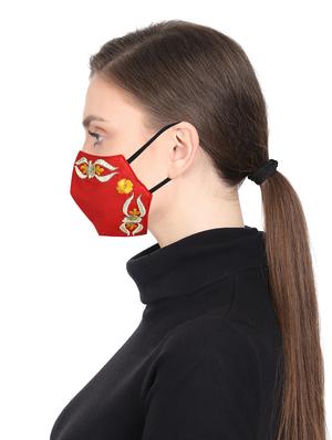 red cotton decorative women mask - 17534981 - Standard Image - 3