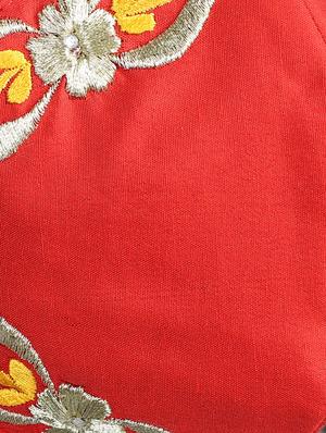 red cotton decorative women mask - 17534981 - Standard Image - 6