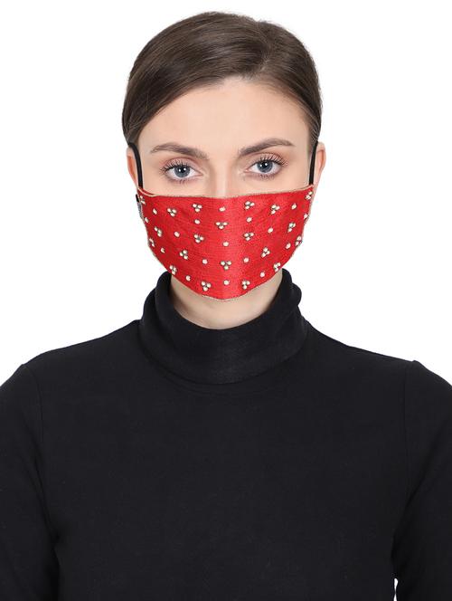 red silk decorative women mask - 17534983 - Very Small Image - 1