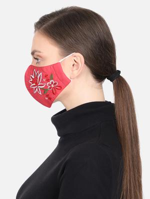 pink cotton decorative women mask - 17534999 - Standard Image - 3
