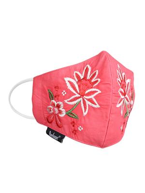 pink cotton decorative women mask - 17534999 - Standard Image - 4