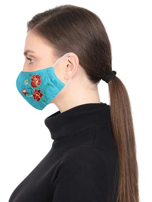 green cotton decorative women mask - 17535000 - Standard Image - 3