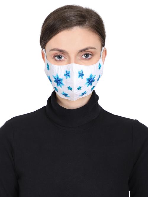 white cotton decorative women mask - 17535001 - Very Small Image - 1