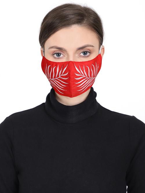 red cotton decorative women mask - 17535003 - Standard Image - 1