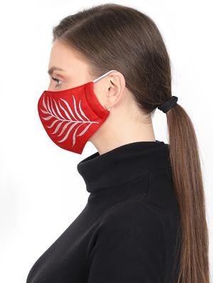 red cotton decorative women mask - 17535003 - Standard Image - 3