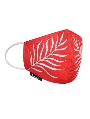 red cotton decorative women mask - 17535003 - Standard Image - 4