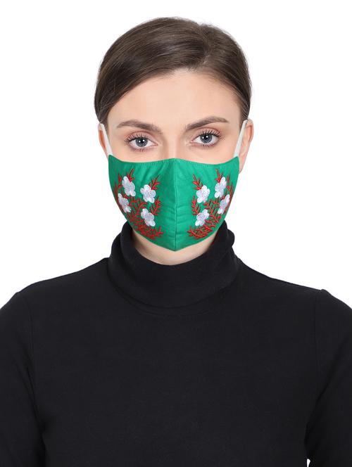 green cotton decorative women mask - 17535005 - Standard Image - 1