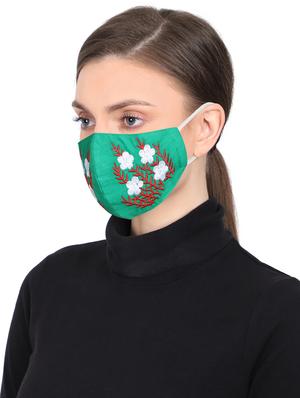 green cotton decorative women mask - 17535005 - Standard Image - 2