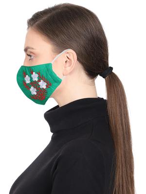 green cotton decorative women mask - 17535005 - Standard Image - 3