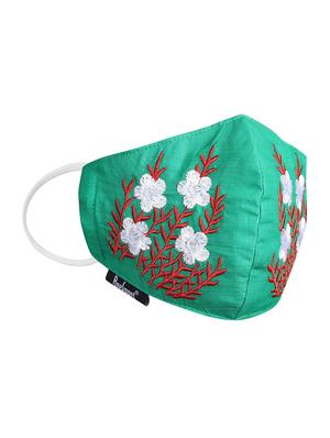green cotton decorative women mask - 17535005 - Standard Image - 4