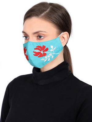 blue cotton decorative women mask - 17535006 - Standard Image - 2
