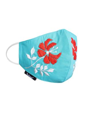 blue cotton decorative women mask - 17535006 - Standard Image - 4