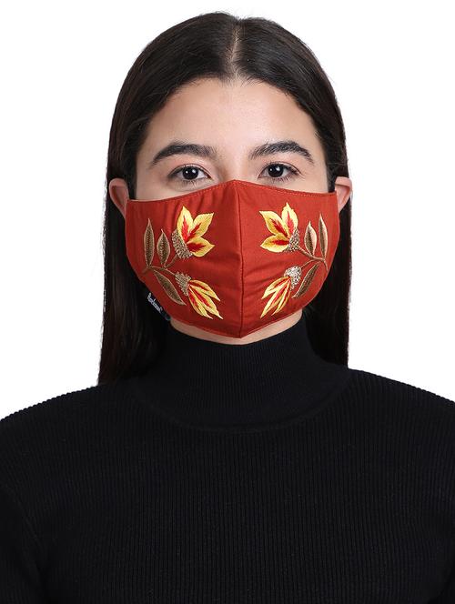 orange cotton decorative women mask - 17535008 - Standard Image - 1