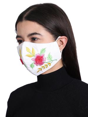 white cotton decorative women mask - 17535009 - Standard Image - 2