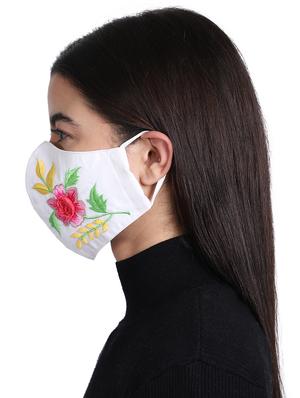white cotton decorative women mask - 17535009 - Standard Image - 3