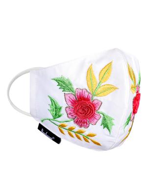 white cotton decorative women mask - 17535009 - Standard Image - 4