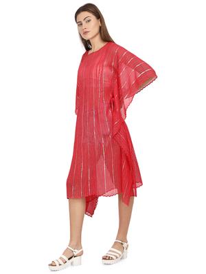 striped asymmetric kaftan dress - 17535313 - Standard Image - 2