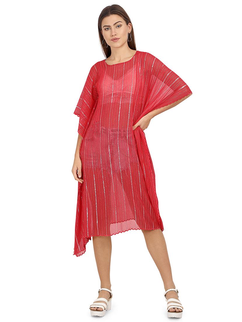 striped asymmetric kaftan dress - 17535313 - Zoom Image - 1