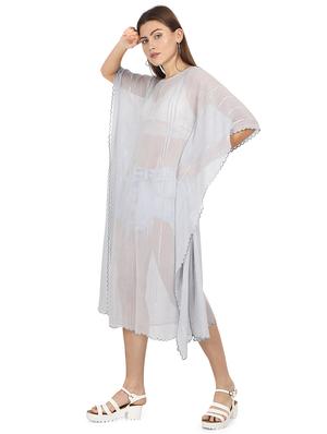 striped asymmetric kaftan dress - 17535315 - Standard Image - 2
