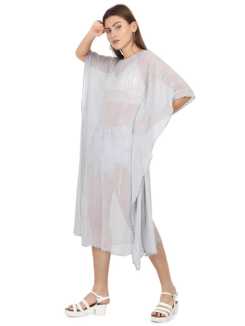 striped asymmetric kaftan dress - 17535315 - Zoom Image - 2