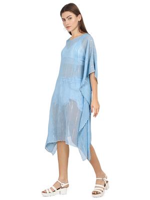 striped asymmetric kaftan dress - 17535316 - Standard Image - 2
