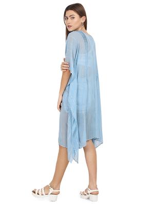 striped asymmetric kaftan dress - 17535316 - Standard Image - 3