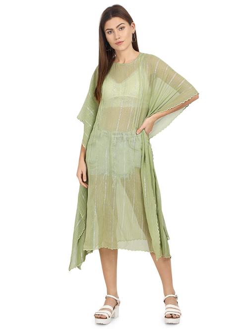striped asymmetric kaftan dress - 17535321 - Standard Image - 1