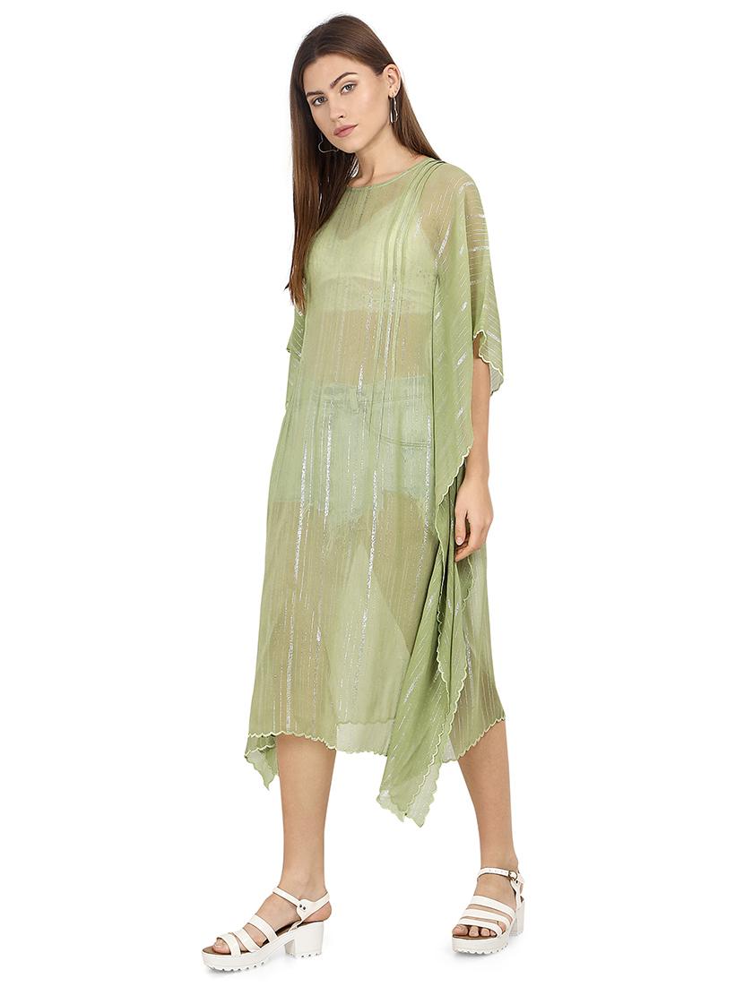 striped asymmetric kaftan dress - 17535321 - Zoom Image - 2