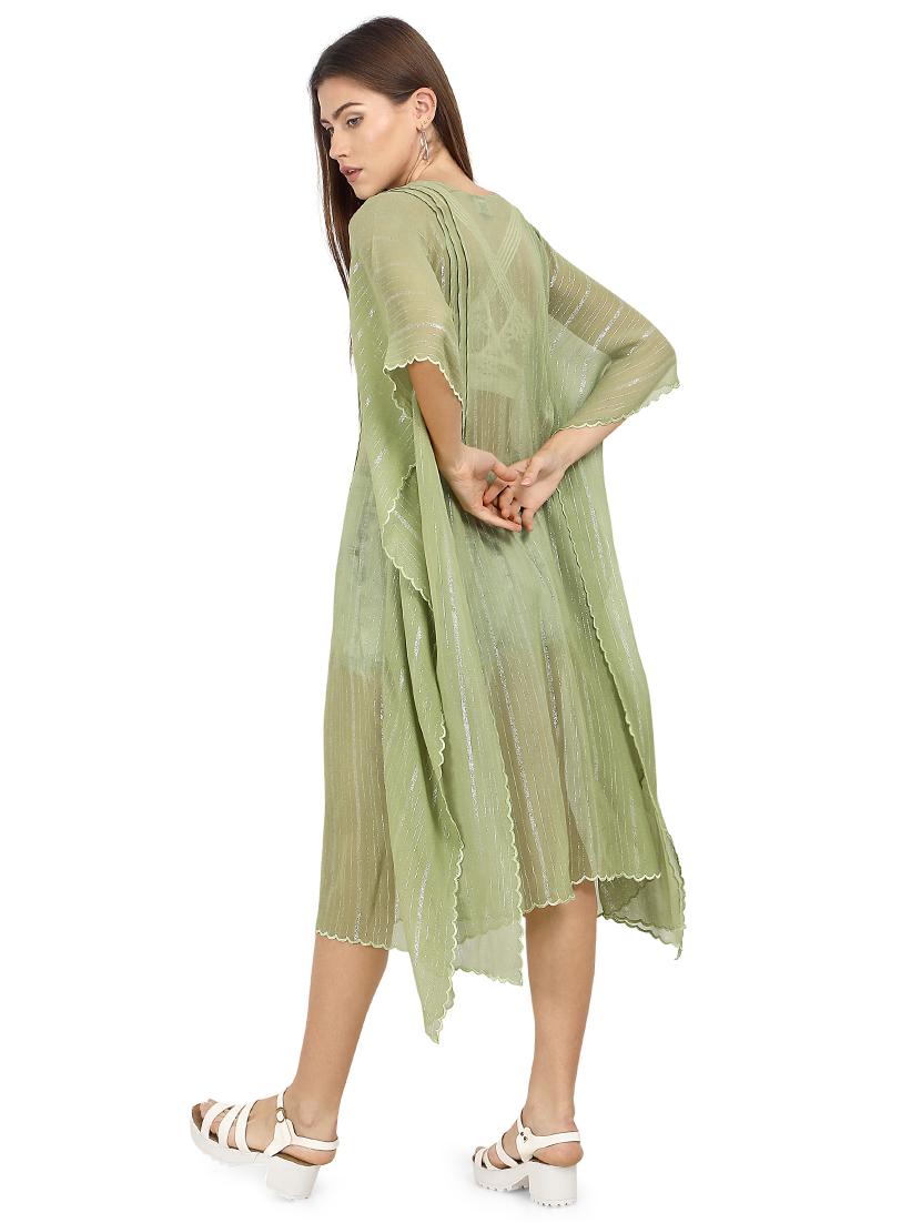 striped asymmetric kaftan dress - 17535321 - Zoom Image - 3