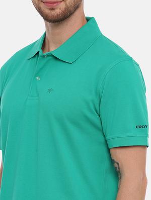 green solid polo t-shirt - 17535339 - Standard Image - 4