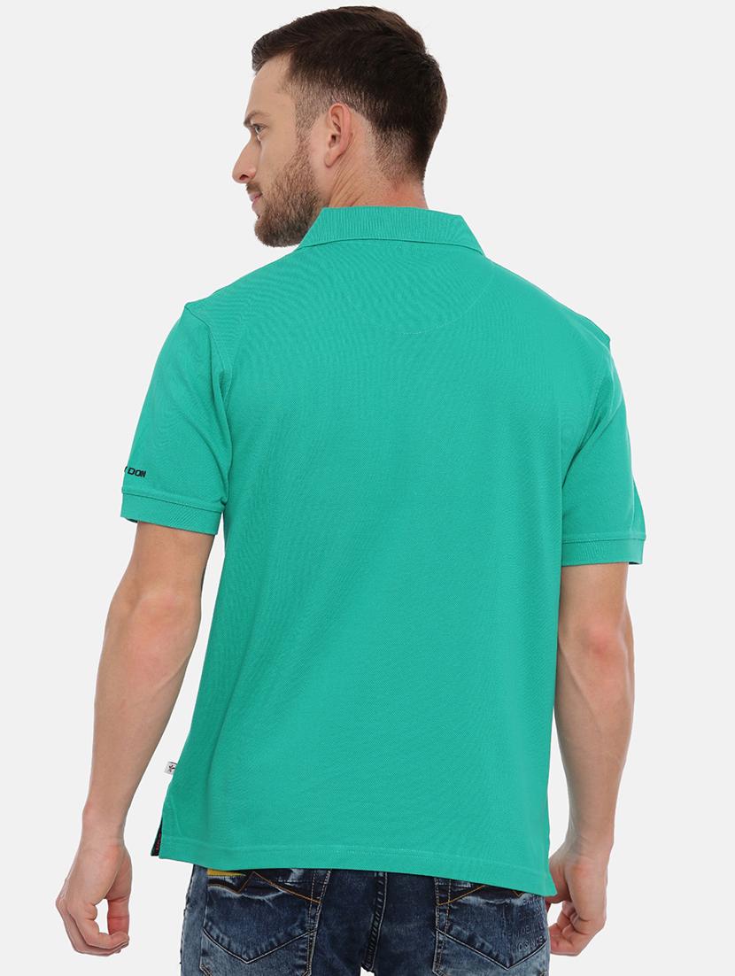 green solid polo t-shirt - 17535339 - Zoom Image - 3