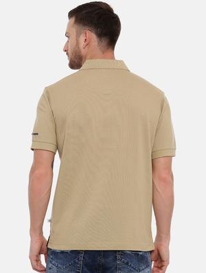 beige solid polo t-shirt - 17535343 - Standard Image - 3