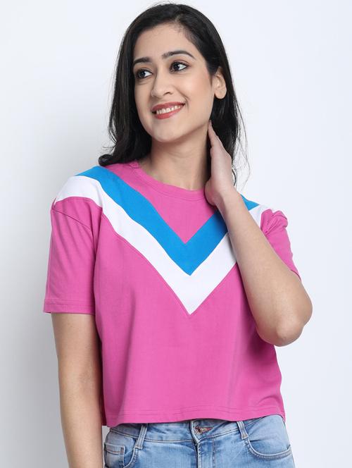 contrast detail crop tee - 17535352 - Very Small Image - 1