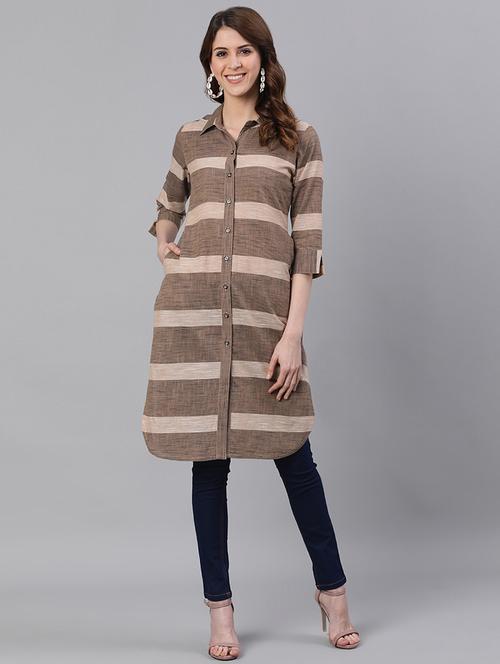 striped straight kurta - 17535372 - Standard Image - 1