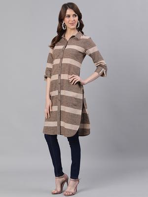 striped straight kurta - 17535372 - Standard Image - 2