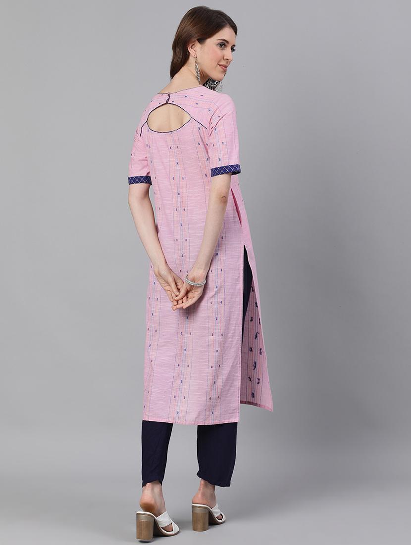 embroidered straight kurta - 17535373 - Zoom Image - 3