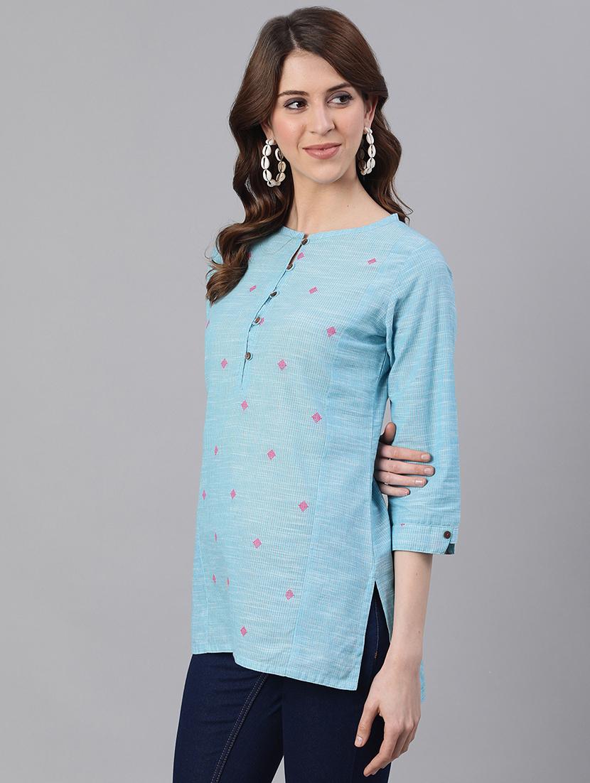 embroidered straight kurti - 17535374 - Zoom Image - 2