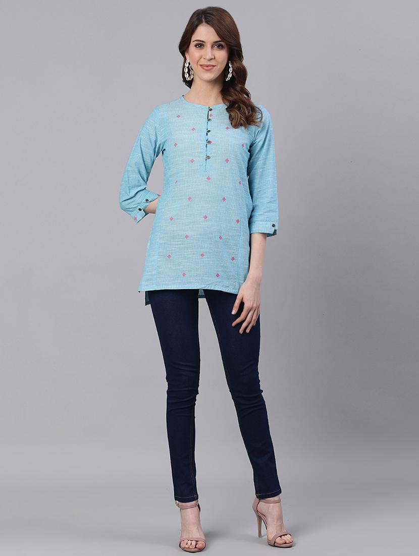 embroidered straight kurti - 17535374 - Zoom Image - 4