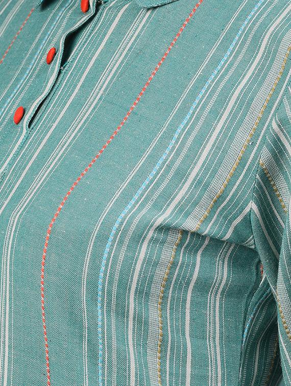 striped straight kurta - 17535375 - Zoom Image - 4