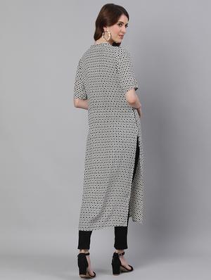 printed straight kurta - 17535381 - Standard Image - 3