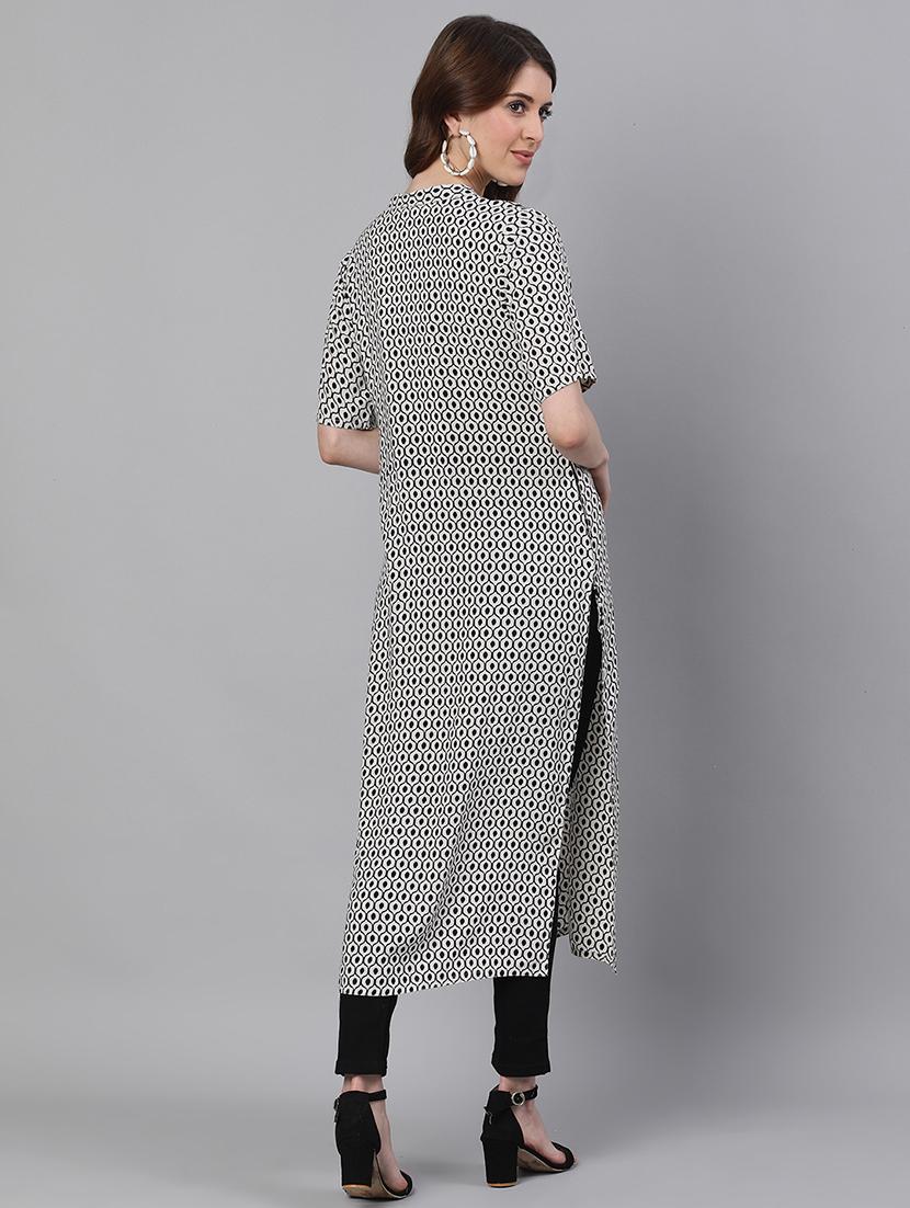 printed straight kurta - 17535381 - Zoom Image - 3