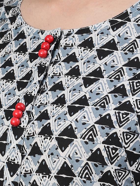 geometric print straight kurta - 17535387 - Zoom Image - 4