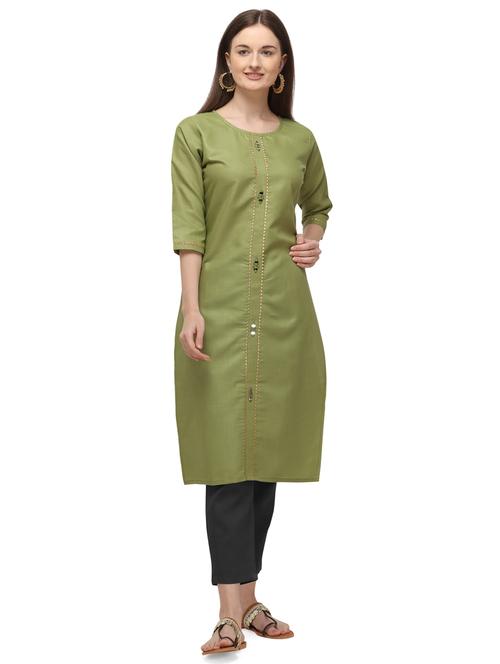solid straight kurta - 17535421 - Standard Image - 1