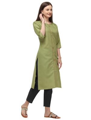 solid straight kurta - 17535421 - Standard Image - 2