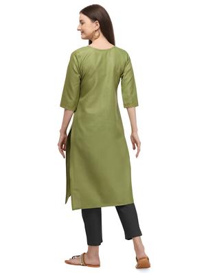 solid straight kurta - 17535421 - Standard Image - 3