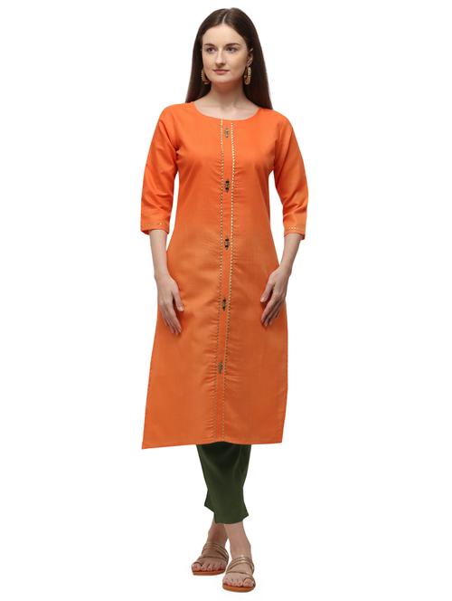 solid straight kurta - 17535424 - Standard Image - 1