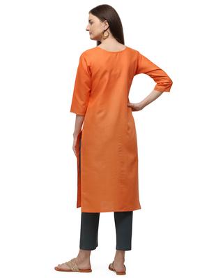 solid straight kurta - 17535424 - Standard Image - 3