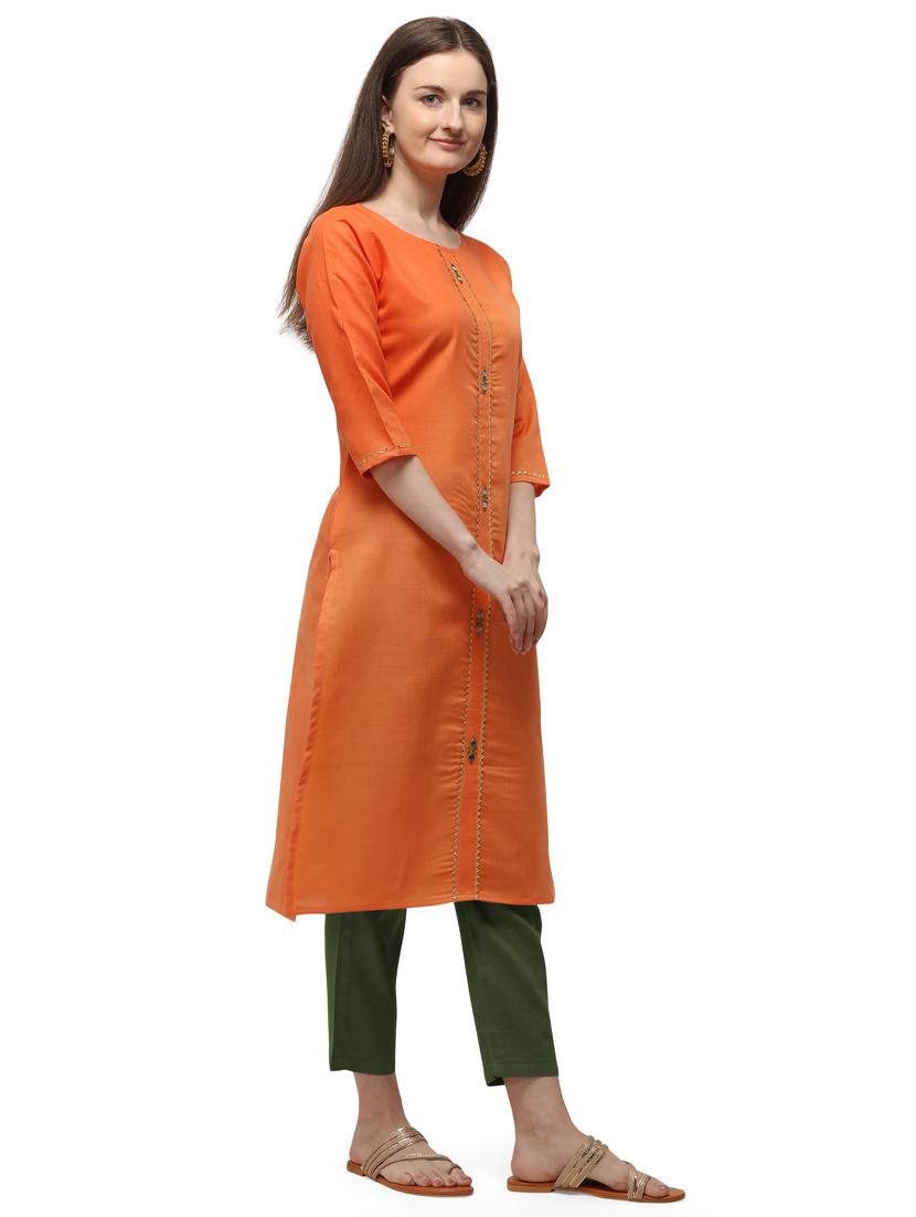 solid straight kurta - 17535424 - Zoom Image - 2